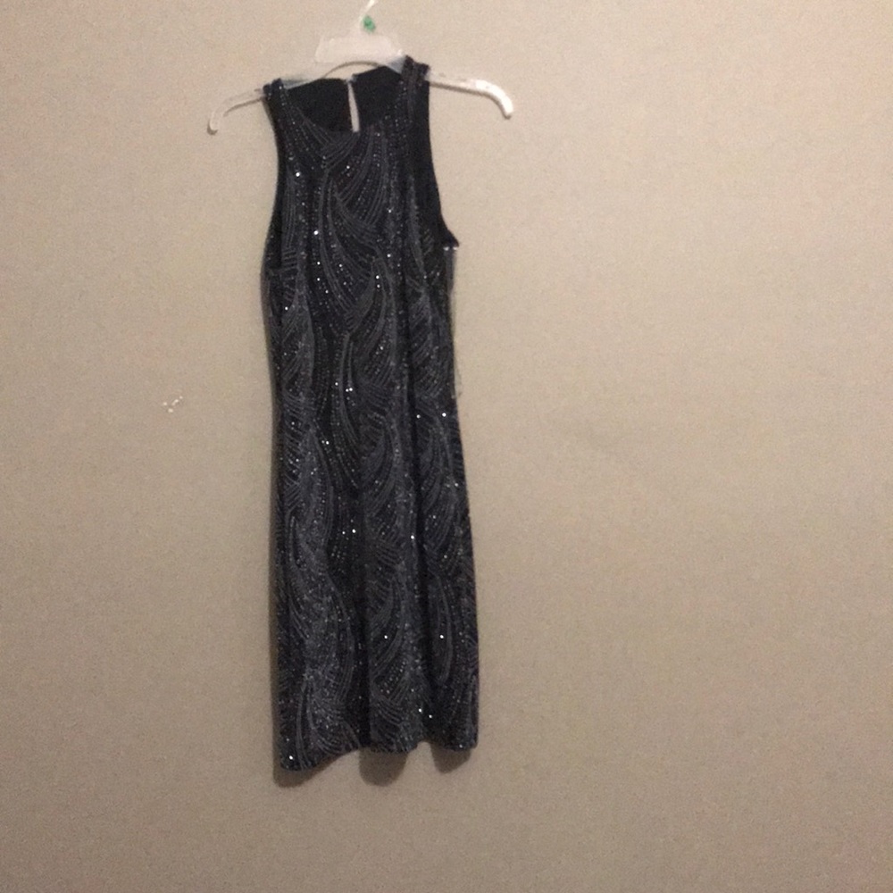 Black glittery bodycon dress